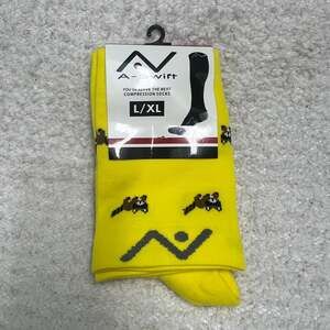 Compression Socks Yellow Raccoon Pattern 1 Pair Women Men By A-Swift Size L/XL